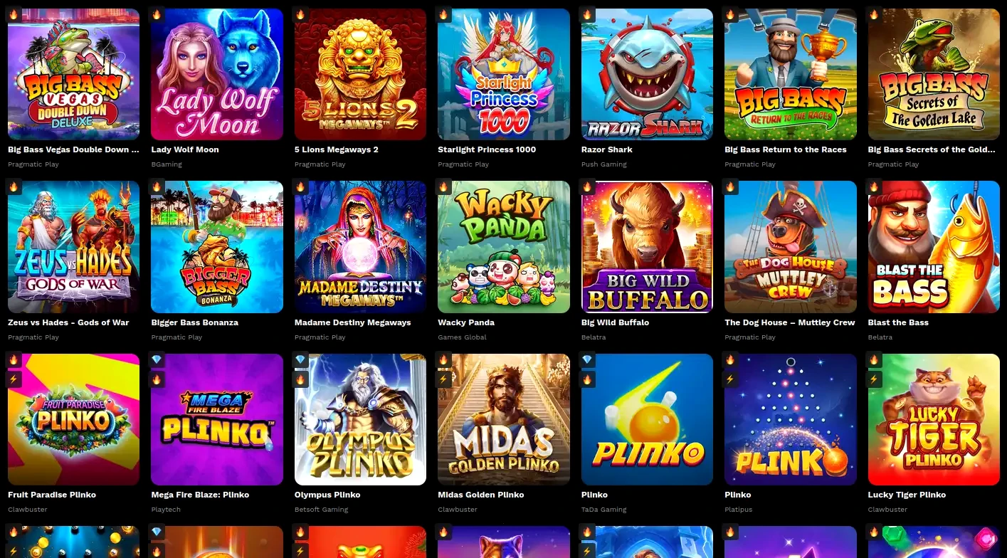 Spelutbudet på Manga Casino med slots och live casino